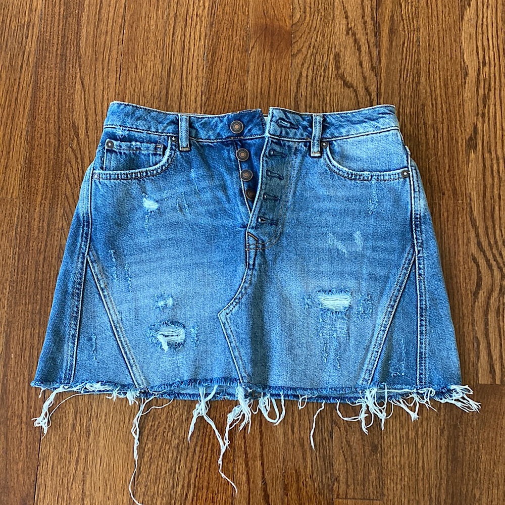 Free People Jean Skirt